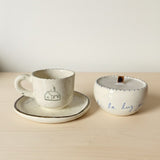 Set Ritual de Hogar: Vela 130gr + Pocillo 03 Oz + Plato de 12 cm