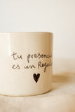 Set Pocillo Tu Presencia Es Un Regalo + Pocillo Minimal 6 Oz